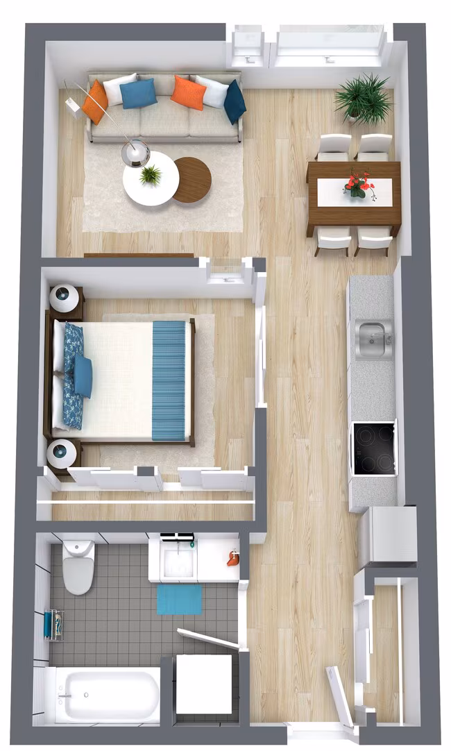 1x1 0.G 513 floor plan